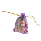 Maxbell 4x100pcs Golden Butterfly Purple Organza Bag Wedding Gift Bag 9x12cm