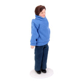 Maxbell Dollhouse Miniature Porcelain Doll Male in Blue Sweater