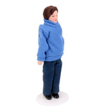 Maxbell Dollhouse Miniature Porcelain Doll Male in Blue Sweater
