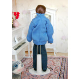 Maxbell Dollhouse Miniature Porcelain Doll Male in Blue Sweater