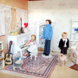 Maxbell Dollhouse Miniature Porcelain Doll Male in Blue Sweater