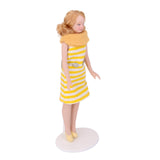 Maxbell 12th Dollhouse Miniature Porcelain Doll Lady in Striped Dress