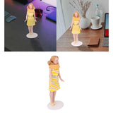Maxbell 10x12th Dollhouse Miniature Porcelain Doll Lady in Striped Dress