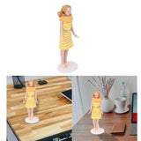Maxbell 10x12th Dollhouse Miniature Porcelain Doll Lady in Striped Dress