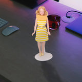 Maxbell 12th Dollhouse Miniature Porcelain Doll Lady in Striped Dress