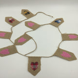 Maxbell Jute Burlap Banner Bunting Heart Pattern Christmas Party Decor