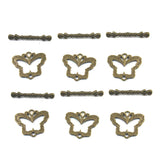 Maxbell 2x6 Sets Antique Bronze Butterfly Shape Toggle Clasps Jewelry Findings