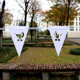 Maxbell White Hollow Pram Bunting Banner Vintage Flags Baby Shower Party