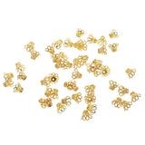 Maxbell 4x50pcs Vintage Filigree Flower Bead End Cap Finding For Jewelry Making Gold