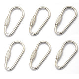 Maxbell 8x6 Pcs Steel Screw Locking Carabiner Key Ring Clasp