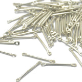 Maxbell 4x100pcs Silver Plated Metal Bar Connector Jewelry Findings