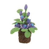 Maxbell Miniature Blue Rose Flower Plant for Dollhouse Decoration