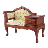 Maxbell 1/12 Dollhouse Miniature Furniture Wooden Floral Recliner w/Drawer