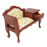 Maxbell 1/12 Dollhouse Miniature Furniture Wooden Floral Recliner w/Drawer