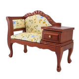 Maxbell 1/12 Dollhouse Miniature Furniture Wooden Floral Recliner w/Drawer