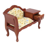 Maxbell 1/12 Dollhouse Miniature Furniture Wooden Floral Recliner w/Drawer