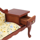 Maxbell 1/12 Dollhouse Miniature Furniture Wooden Floral Recliner w/Drawer