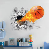 Maxbell 3D Basketball Rush Out Wall Decal Stickers Kids Room Decor
