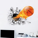 Maxbell 3D Basketball Rush Out Wall Decal Stickers Kids Room Decor