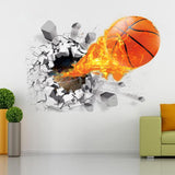 Maxbell 3D Basketball Rush Out Wall Decal Stickers Kids Room Decor
