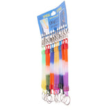 Maxbell 24 pcs Retractable Spiral Stretch String Keychain Key Ring Chain Keyring