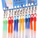 Maxbell 24 pcs Retractable Spiral Stretch String Keychain Key Ring Chain Keyring