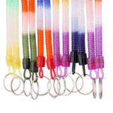 Maxbell 24 pcs Retractable Spiral Stretch String Keychain Key Ring Chain Keyring