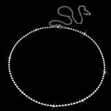 Maxbell 4xSilver One-Row Crystal Rhinestone Belt Body Belly Waist Chain Bikini Beach