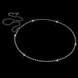 Maxbell 4xSilver One-Row Crystal Rhinestone Belt Body Belly Waist Chain Bikini Beach