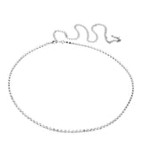 Maxbell 2xSilver One-Row Crystal Rhinestone Belt Body Belly Waist Chain Bikini Beach
