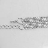 Maxbell 2x4-Row Rhinestone Ladies Waist Chain Belt in Silver