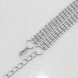 Maxbell 2x4-Row Rhinestone Ladies Waist Chain Belt in Silver