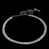 Maxbell 2x4-Row Rhinestone Ladies Waist Chain Belt in Silver