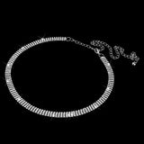 Maxbell 2x4-Row Rhinestone Ladies Waist Chain Belt in Silver