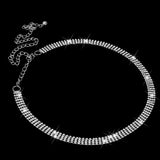 Maxbell 2x4-Row Rhinestone Ladies Waist Chain Belt in Silver