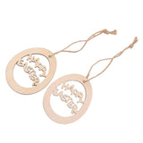 Maxbell 2x10pcs Laser Cut Happy Easter Egg Wooden Embellishment with String
