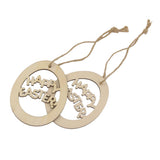Maxbell 2x10pcs Laser Cut Happy Easter Egg Wooden Embellishment with String