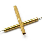 Maxbell 3x50pcs Gold Engraved Pattern Tube Noodle Beads Jewelry Making