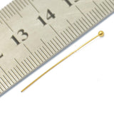 Maxbell 3x100pcs Gold Plated Ball Head Pins 1.18 Inch Length 0.5mm For Jewlery Making