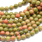 Maxbell Natural Unakite Jasper Round Gemstone Loose Beads Strand 15 Inch/8mm - Aladdin Shoppers