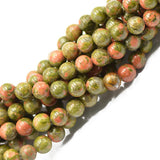 Maxbell Natural Unakite Jasper Round Gemstone Loose Beads Strand 15 Inch/8mm - Aladdin Shoppers