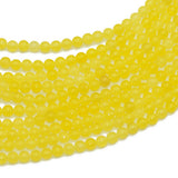 Maxbell 2x4mm Bright Yellow Jade Round Gemstone Loose Beads Strand 15.5 Inch