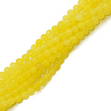 Maxbell 2x4mm Bright Yellow Jade Round Gemstone Loose Beads Strand 15.5 Inch