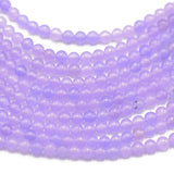 Maxbell 4mm Violet Purple Jade Round Gemstone Loose Beads Strand 15.5 Inch