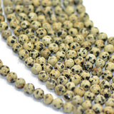 Maxbell Natural Dalmation Spot Jasper Round Gemstone Loose Beads Strand 15 inch