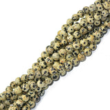 Maxbell Natural Dalmation Spot Jasper Round Gemstone Loose Beads Strand 15 inch