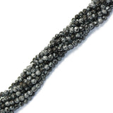 Maxbell Snowflake Obsidian Round Gemstone Loose Beads Strand 4 mm / 15 inch
