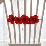 Maxbell 2xWedding Bridemaid Flower Girl Wrist Flower Red