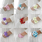 Maxbell 2xWedding Bridemaid Flower Girl Wrist Flower Red