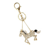 Maxbell 2xCreative Crystal Horse Charm Pendant Key Ring Keychain
